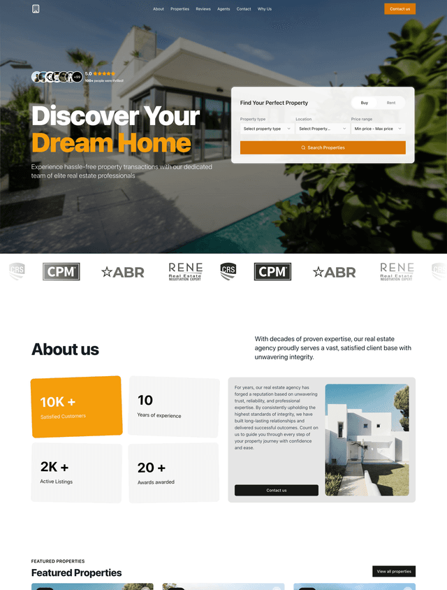 Real Estate landing page